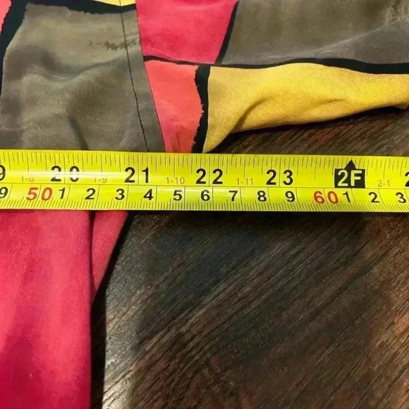 Le Caviar Vintage 80s Women's 8 Blouse, Button‎ Up RetroLong Sleeve Color Block - Picture 5 of 8